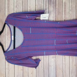 LuLaRoe Purple and Pink Striped Women’s Dress
